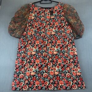 Torrid Mini Scuba Crepe Organza High Neck Puff Sleeve Dress Women Size 26